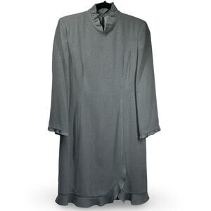 Luciano Choi Vintage Sheath Dress Size‎ Large Elegant Designer Career Ruffles